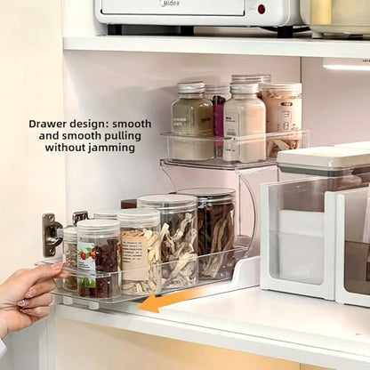 Jsyrjing Pull Out 2 Tier Organizer for Kitchen Bathroom and Cabinet Storage Rotating Pantry Rack Under Sink Organizer Clear and Durable Design 1 Pack - size: 1 Pack