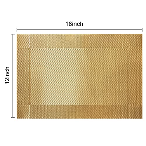 Trophable Placemats Set of 6 Table Placemats Heat Resistant Woven Placemats | Washable PVC Place Mats Woven Vinyl Placemats Non-Slip Stain Resistant Kitchen Table Placemats Easy to Clean