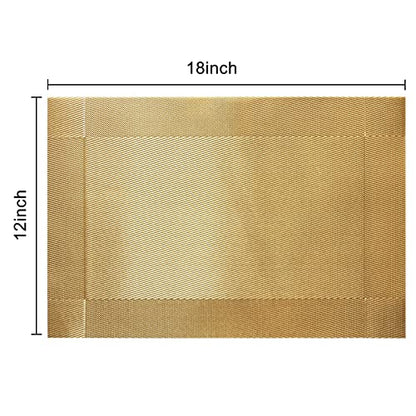 Trophable Placemats Set of 6 Table Placemats Heat Resistant Woven Placemats | Washable PVC Place Mats Woven Vinyl Placemats Non-Slip Stain Resistant Kitchen Table Placemats Easy to Clean