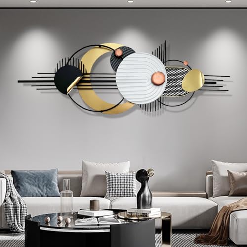 ERMOFAV 59" Large Wall Decor,3D Abstract Metal Wall Art for Living Room | 59x21in metal wall decor with layered metal texture, mounting hardware, two-way display - style: wall sculpture 2