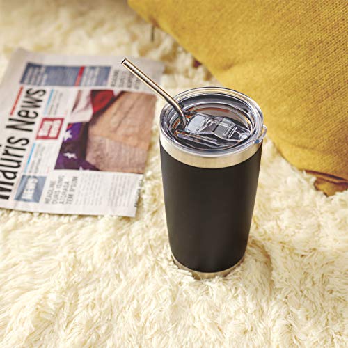 COMOOO 20oz Tumbler with Straw Stainless Steel Insulated Coffee Tumbler Cups Double Wall Vacuum Travel Coffee Mug with Splash Proof Sliding Lid for Hot Cold Drinks (Mix Color,4 Pack) - color: Mix Color