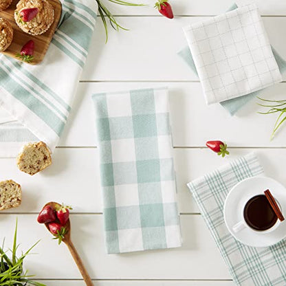 DII Basic Kitchen Large Cotton Dishtowel Set of 5, 18x28, Jadeite - color: Jadeite