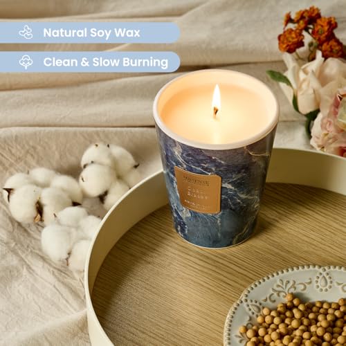 M&SENSE Ocean Breeze Scented Soy Candle, 3 Wick Highly Scented 14.1 Oz 75H, Aromatherapy Christmas Gift for Women and Men - color: Ocean Breeze, size: Medium