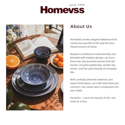 Stoneware Sonoma 56pc Dinnerware Set, Black + Speckled Spin Wash Cobalt - color: Cobalt