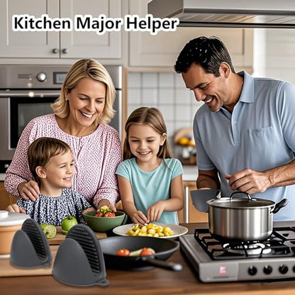 6 Pack Mini Oven Mitts Silicone Pot Holders Heat Resistan for Kitchen, Small Silicone Oven Gloves Kitchen Mittens Air Fryer Mitts Mini Hot Pot Pinch Grip for Baking & Grilling, Dark Grey - color: Dark Grey