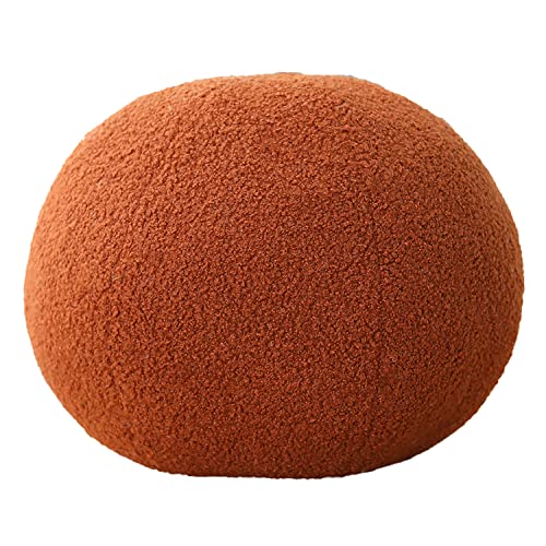 Nordic Style. Flower-Shaped and Ball Throw Pillows. Sofa Cushions. Plush Throw Pillow. (Brown Ball, 33cm (12.99inch)) - color: Brown Ball, style: Ball 33cm (12.99inch)
