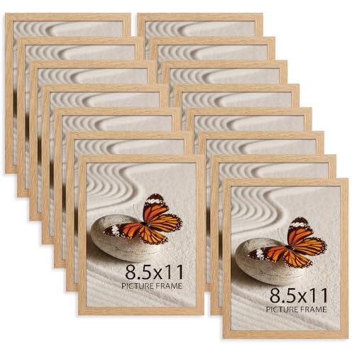 Memory Island 8.5x11 Document Certificate Frames for Wall and Tabletop Display, 8.5 by 11 Natural Wood Grain Picture Frames with HD Plexiglass, Set of 15 - color: Natural Wood Grain, size: 8.5x11"