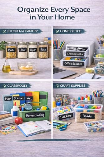 Chalkboard Labels for Jars – 180 Pack, Reusable Waterproof Erasable Stickers with Liquid Chalk Marker, 2” x 3” Wavy Rectangle Labels for Pantry, Mason Jars & Kitchen Organization