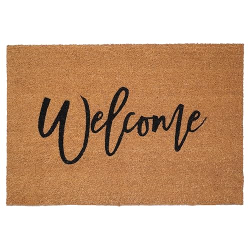Calloway Mills Cursive Welcome Doormat (Tan/Black, 24" x 36") - color: Black, size: 2' x 3' (Rectangular)