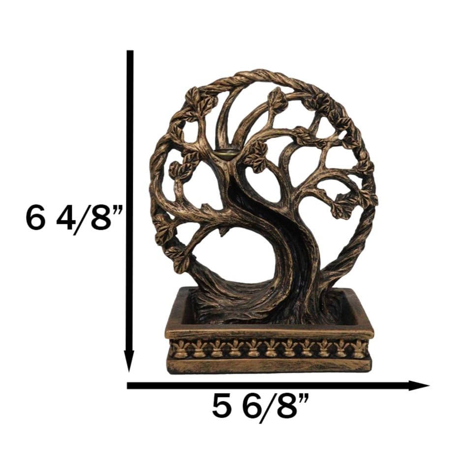 Ebros Gift Ethereal Forest Crann Bethadh Celtic Willow Tree of Life Backflow Incense Cone Burner Aroma Scent Figurine Mystical Earth Home Decorative Accent