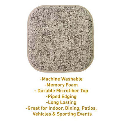 Sweet Home Collection Chair Cushion Memory Foam Pads Honeycomb Pattern Slip Non Skid Rubber Back Rounded Square 16" x 16" Seat Cover, 4 Pack, Broadway Chocolate/Cream - color: Broadway Chocolate/Cream, size: 4 Pack
