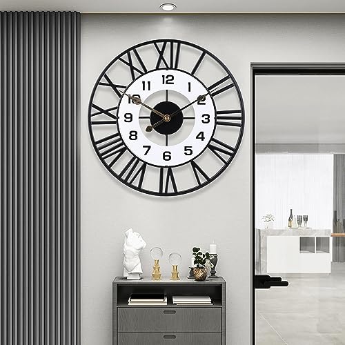 16inch Metal Decorative Wall Clocks,Silent Non-Ticking Quality Quartz Battery Operated,Large Wall Clock for Living Room,Kitchen,Home,Bathroom,Bedroom Wall Decor - color: 698, size: 16inch