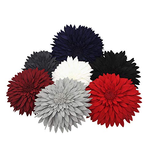 Contempo Lifestyles 3D Daisy & Sunflower Decorative Pillow - Couch & Bed Flower Shaped Pillow (14.5" Flower, 13" Pillow with Insert, Burgundy) - color: Burgundy