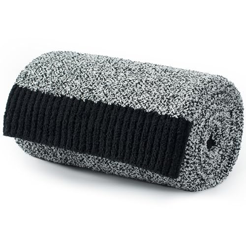 Carriediosa Heather Throw Blanket 60x80, 400GSM Ultra Soft Microfiber | Black, Fuzzy Fluffy Cozy Plush Knit Knitted Throws, Lightweight Cute Preppy Fall Blankets for Couch, Bed - color: Heather - Black, size: 60" X 80"