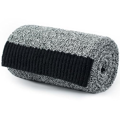Carriediosa Heather Throw Blanket 60x80, 400GSM Ultra Soft Microfiber | Black, Fuzzy Fluffy Cozy Plush Knit Knitted Throws, Lightweight Cute Preppy Fall Blankets for Couch, Bed - color: Heather - Black, size: 60" X 80"