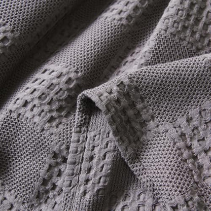 LGYKUMEG 100% Cotton Waffle Weave Throw Blanket,Breathable and Soft, Waffle Weave Throw Blanket for Office,Dark Gray,100 x 150 cm / 39 x 59 inch - color: Dark Gray, size: Throw 39x59 inch