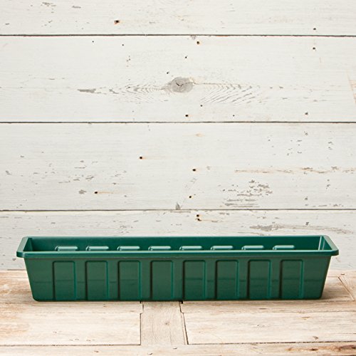 Root & Vessel Poly-Pro Plastic Flower Box Planter, Hunter Green, 30-Inch - color: Green, size: 30-Inch