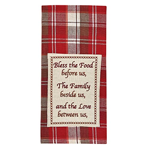 Park Designs Fireside Plaid Dishtowel Set of 2 | 28" x 18" | Cotton | Inspirational Quote | Red & Cream | Fall Decor - color: Fireside Plaid Decorative Dishtowel Set of 2