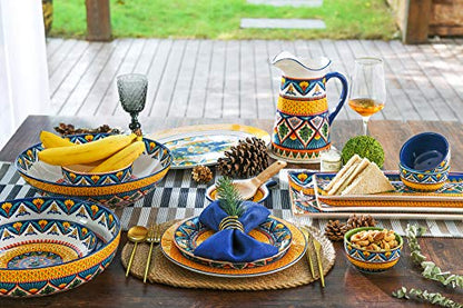 Bico Havana Salad Plates Set of 4, 8.75 Inch Ceramic Dessert Plates for Salad, Appetizer, Side Dishes, Microwave and Dishwasher Safe, Gift for Housewarming and Thanksgiving - color: Havana