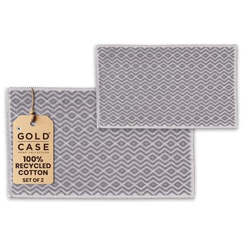 Bathroom Rugs 100% Cotton (Set of 2) – Absorbent Turkish Bath Mat Sets – Washable Rug for Floor & Tub – Non–Slip Bath Mats for Bathroom – Quick Dry Mat – 16x24 and 20x32 – Grey - color: Grey, size: Zeus Bath Rug