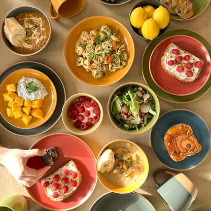 MORA Ceramic Artisan Matte Plates Set, 7.8 in - Set of 6 - The Dessert, Salad, Appetizer, Small Dinner etc Plate. Microwave, Oven, and Dishwasher Safe, Scratch Resistant. Kitchen Porcelain Dish - color: Artisan Matte