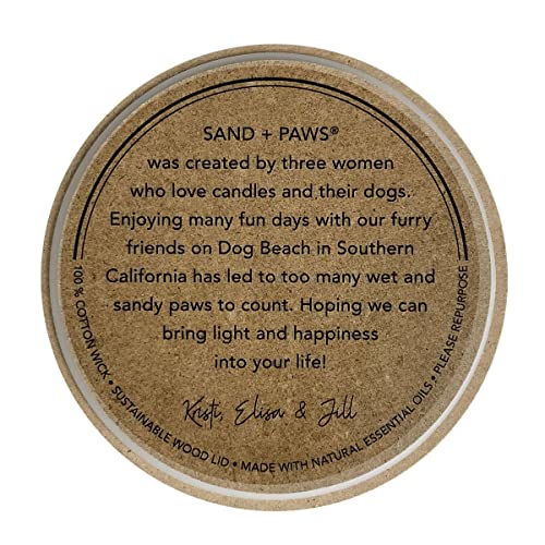 Sand + Paws Scented Candle - Teakwood - Additional Scents and Sizes –Luxurious Air Freshening Jar Candles Neutralize pet Odors and Enhance Home décor – 100% Cotton Lead-Free Wicks - 12 oz - size: 12 oz