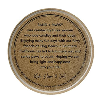 Sand + Paws Scented Candle - Teakwood - Additional Scents and Sizes –Luxurious Air Freshening Jar Candles Neutralize pet Odors and Enhance Home décor – 100% Cotton Lead-Free Wicks - 12 oz - size: 12 oz