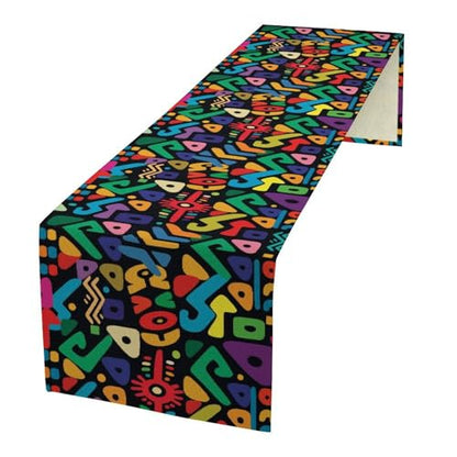 African Table Runner Abstract Geometry Nationality Tribe Table Runner for Kitchen Party Home Dining Room Table 13x36in - color: African-f88, size: 13in(33cm) x 36in(92cm)