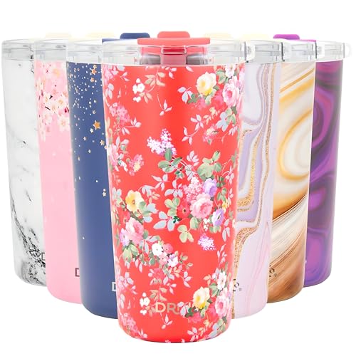 Drinco - 20 oz Stainless Steel Tumbler | Double Walled Vacuum Insulated Mug With Lid, 2 Straws, For Hot & Cold Drinks (20oz Peony Floral) - color: 20oz Peony Floral