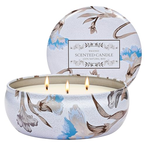 M&SENSE Happy Gardenia Scented Candles 12 oz | Triple Wick, 40 Hour Long Burn, Non-Toxic,100% Natural Soy Wax, Stress Relaxing Aromatherapy Candle Gift for Women Men - color: Happy Gardenia