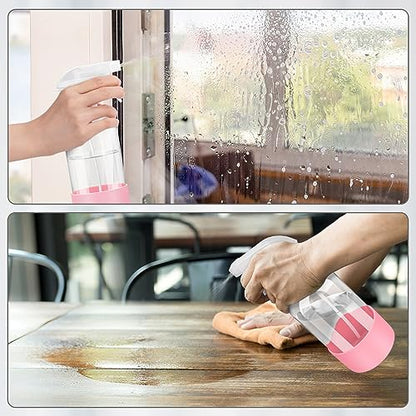 Rionisor Glass Spray Bottles with Silicone Sleeve Protection, Empty 16 oz Refillable Containers, Reusable Spray Bottles with Adjustable Nozzle for Hair, Cleaning Solutions, 1 Pack Pink - color: Pink, style: 1 Pack