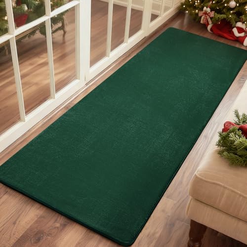 Przemy 2x6 Soft Runner Rug for Bedroom Living Room | Red Washable Memory Foam Rugs, Modern Indoor Runner Carpet for Hallway Entryway Bedside Kids Boys Girls Room Dorm Decor Mat - color: Green, size: 2' x 6' (Runner)