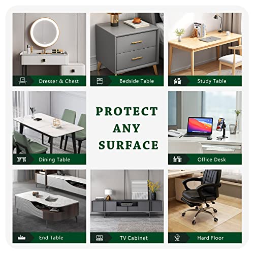 Crystal PVC Table Mat - 1.5mm Thick, 12x48 Inch Clear Table Cover Protector, Rectangular Plastic Desk Pad; Non-Slip, Heat Resistant - color: Clear1.5 Rectangle, size: 12" x 48"