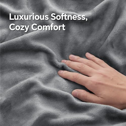 BEDELITE Flannel Pillowcases Standard Set of 2, Gray, 20x26 Inches | Super Cozy Fuzzy Velvet Pillow Shams with Zipper Closure, Soft Fleece Pillowcases for Bedroom, Sofa, Couch, All-Season Use - color: Gray, size: 26" x 20" (Pack of 2)