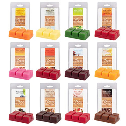 D'Eco Sweet Treats Scented Wax Melts, Variety Pack Home Fragrance, 12 Pack | Long Lasting Scented Tarts for Wax Warmers, Premium Assortments Fill Home with Delicious Fragrance, Vanilla, Chocolate, Berry