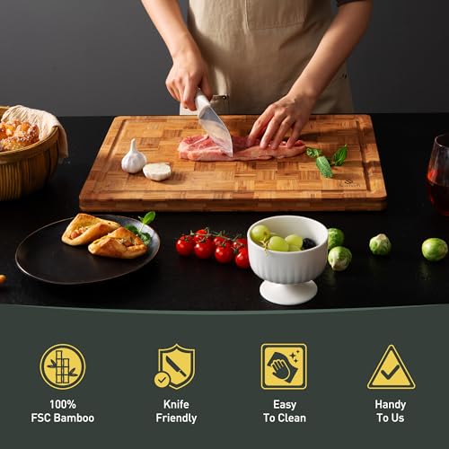 Extra Large Bamboo Wooden Cutting Board Wood Cutting Boards for Kitchen | Non Slip, Non Toxic, Butcher Block, Best Cutting Board, Must Haves, Kitchen Essentials Accessories, House Warming Decor - size: 20*15in