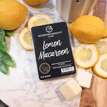 Milkhouse Lemon Macaroon Soy Wax Melts for Wax Warmer, 5.5 oz | Clean-Burning, Premium Fragrance Oil, Made in the USA - color: Lemon Macaroon