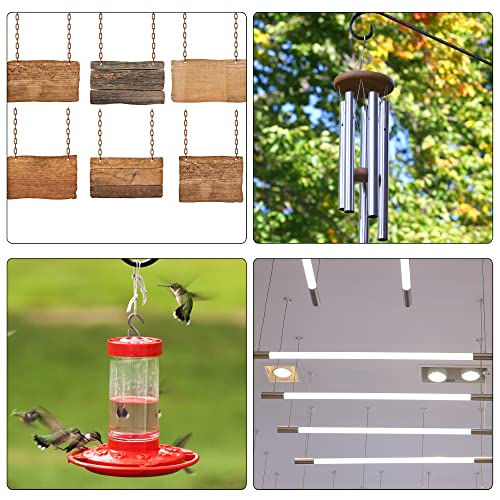 MECCANIXITY Hanging Chain with Snap Clips 19.69 Inch Garden Plant Hangers for Signboard Chalkboard Basket Lantern Wind Chime, Stainless Steel Pack of 4 - size: 19.69 Inch