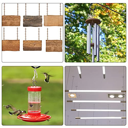 MECCANIXITY Hanging Chain with Snap Clips 19.69 Inch Garden Plant Hangers for Signboard Chalkboard Basket Lantern Wind Chime, Stainless Steel Pack of 4 - size: 19.69 Inch
