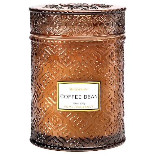 Coffee Bean Scented Candles, 19oz Aromatherapy Candles Gifts for Women, Brown Luxury Large Decorative Candles in Glass, Natural Soy Wax for Home - color: COFFEE BEAN