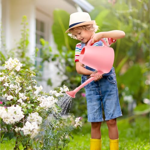 ZXJ Plant Watering Cans for Indoor and Outdoor Home Garden Plants - with Long Spout - Pink - 1/2 Gallon - color: Pink