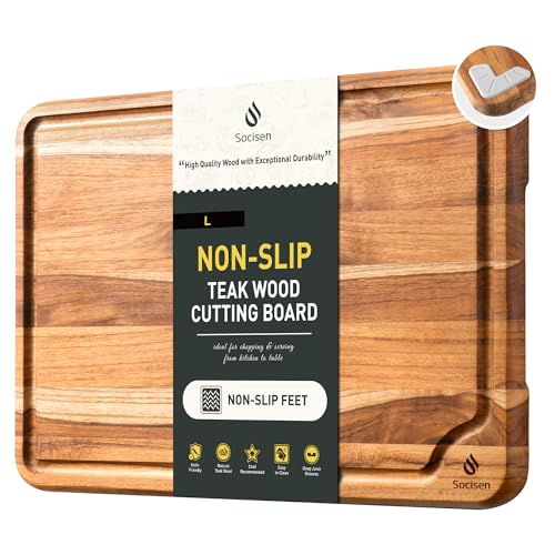 15'' Teak Wood Cutting Board Non Toxic Wooden Chopping Boards for Fruit | Charcuterie Board, Serving, Heavy Duty, Sink Board, Non Slip, Wooden Chopping Board, Small Wooden Chopping Board - style: 15 IN