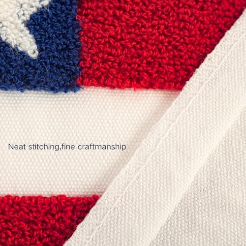 Patriotic American Flag Pillow Covers Set of 2 16x16, Chenille - color: Red, White, Blue, size: 16" x 16" (Pack of 2)
