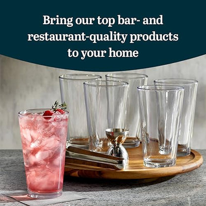 Libbey Bar Essentials Tumbler Glasses Set of 6, Modern Style 16 Oz Glass Set, Dishwasher Safe Tall Drinking Glasses Set for Wine, Beer, and Cocktail - color: Tumbler 6