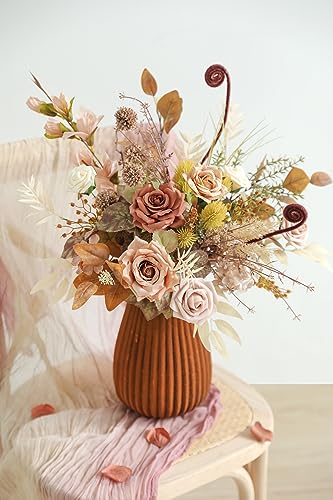 Serra Flora Artificial Greenery Stems Combo Box Set,34pcs with 7 Kinds of Faux Greenery Picks for DIY Bridal Bouquets Wedding Floral Arrangement Party Table Centerpieces - color: Brown & Beige