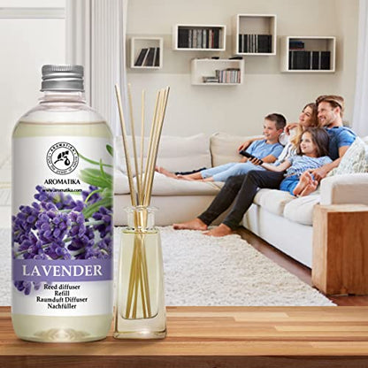 Lavender Reed Diffuser Refill 17 Fl Oz - 500ml - Lavanda Refill - Wardrobe Freshener - Home Fragrance Oil - Air Freshener - Aromatherapy - Essential Lavender Oil Diffuser - Diffuser Refill