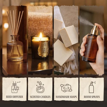 SALUBRITO Hotel Diffuser Oils Gift Set, Hotel Essential Oil for Diffuser, Luxury Fragrance Oils Inspired By 5-Star Classic Hotel Scents, Gift for Women & Men, Candle, Soap Making Scents - color: Gold