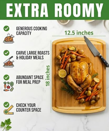 INDESTRUCTIBLE Bamboo Cutting Board (Extra Large) with Vertical Grain Strength Technology - Non Toxic, Spacious and Lightweight 18" XL Chopping Board Gift - Replacements for Life - color: Two-Tone, size: 18"L x 12.5"W