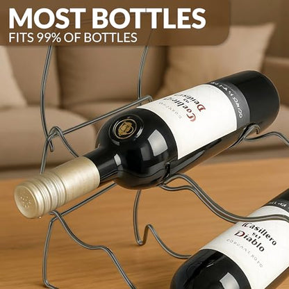 3-Tier Countertop Wine Rack, 12-Bottle Stackable Metal Liquor Display Shelf - color: Black