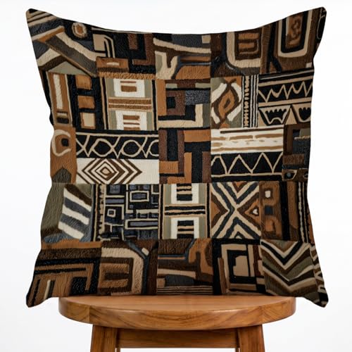 Floral Pillow Cover, Spring Summer Floral Double Sided Printed Throw Pillow Covers Home Decor, Pillowcase Cushion Cover for Bedroom Sofa Farmhouse Living Room, 18x18Inch (Brown-3) - color: Brown-3